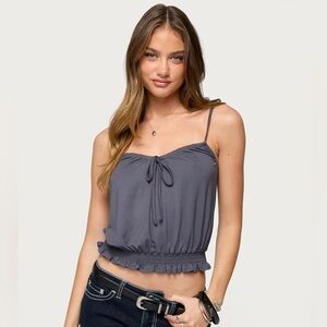 Edikted Ripley Tie Front Tank Top